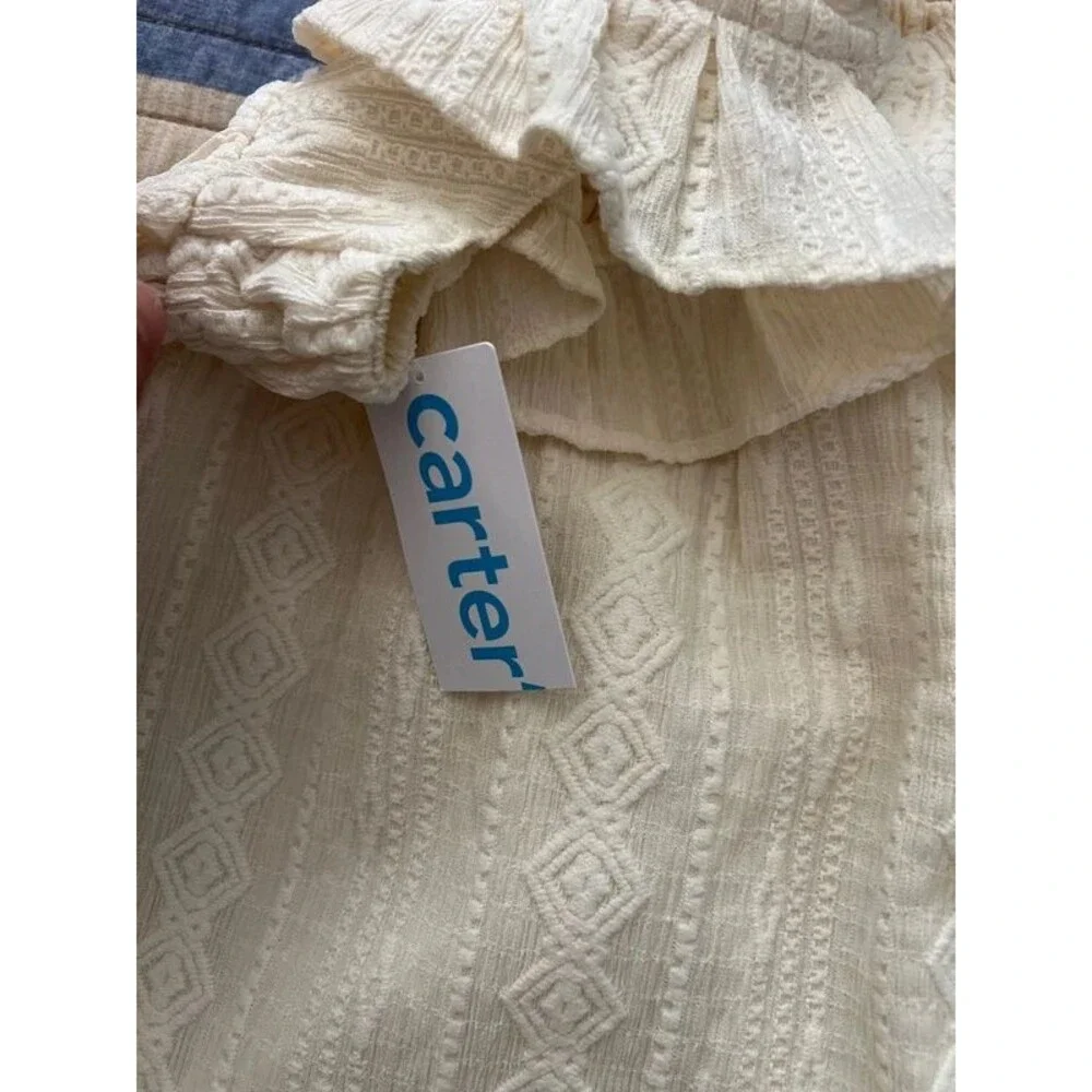 Carter’s Girls Cream Geometric Print Dress Size 5 NWT